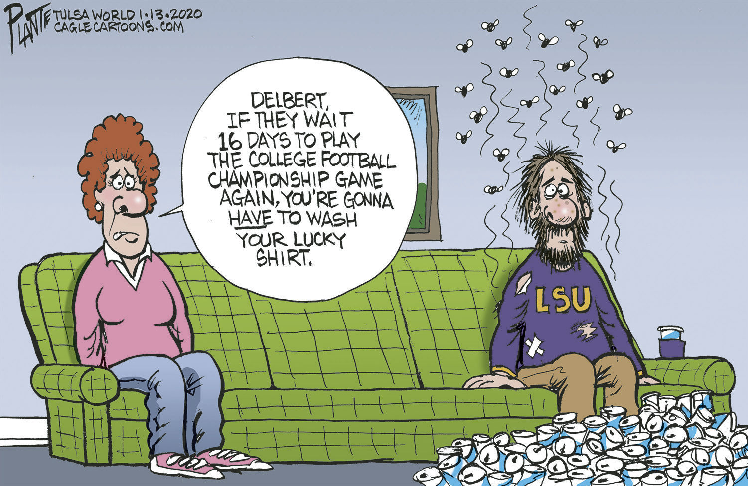 Bruce Plante Cartoon: National Championship game